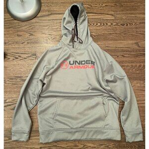 Under Armour Men's Storm Fleece Wordmark Hoodie Gray & Orange Size Medium